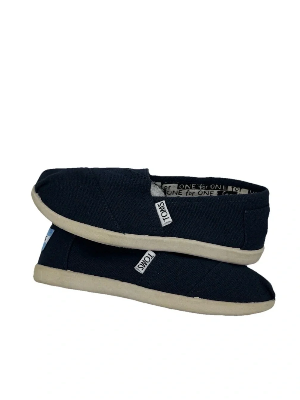 Toms Kids Black Canvas Slip-On Moccasins